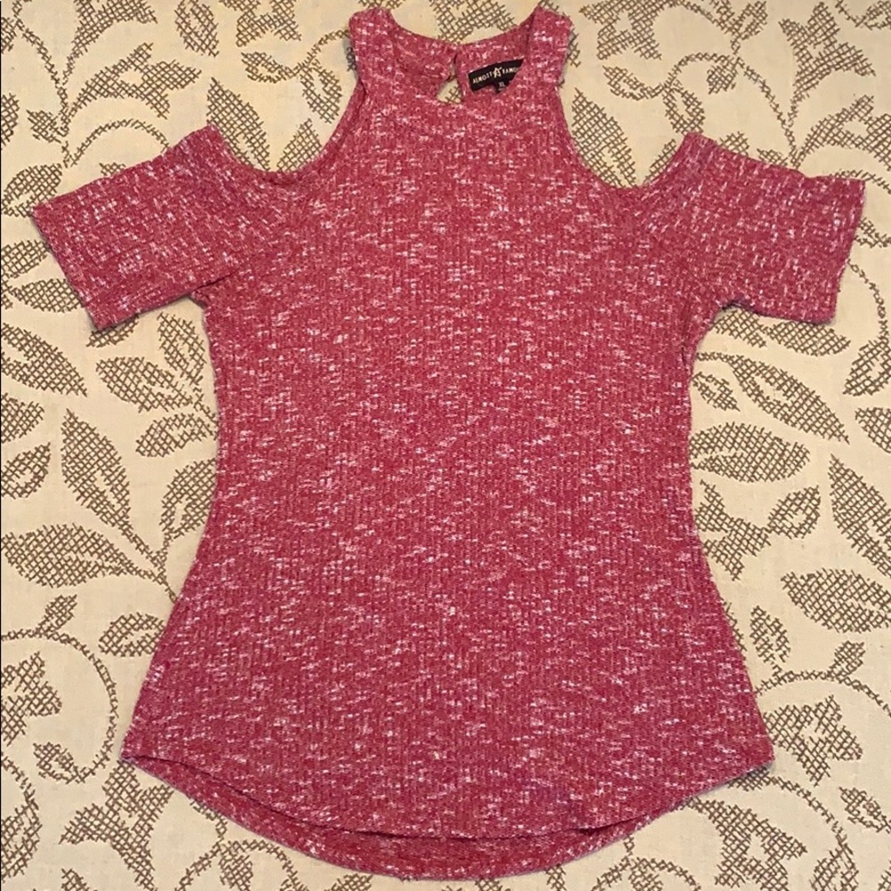 Almost Famous off the shoulder knit tee